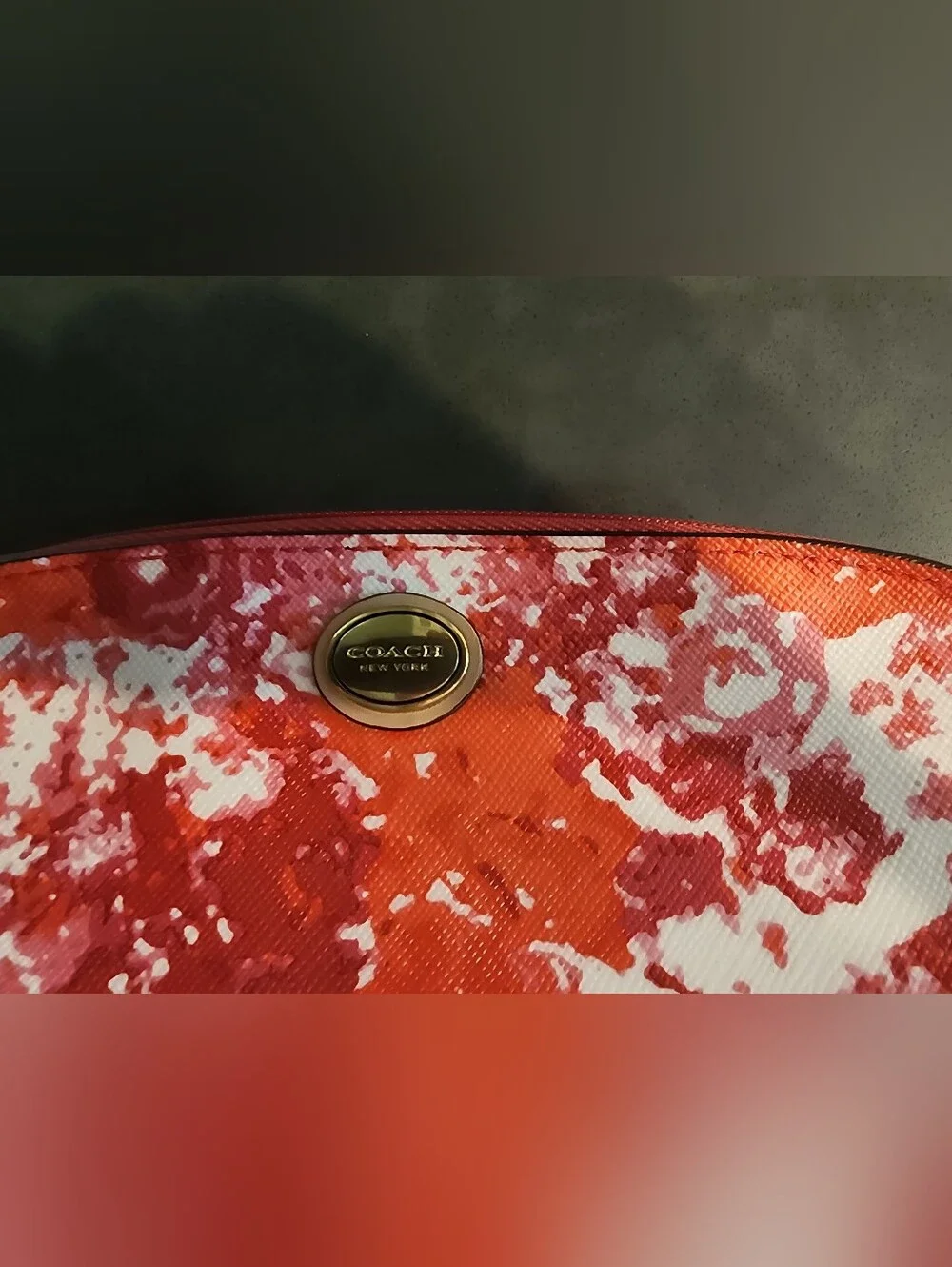 Coach Red And White Comestic Pouch.
